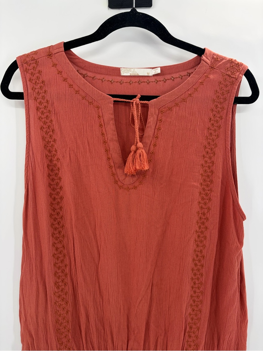 Prana seaview sky orange outdoors summer bohemian Rei smocked dress size medium - Picture 3 of 16